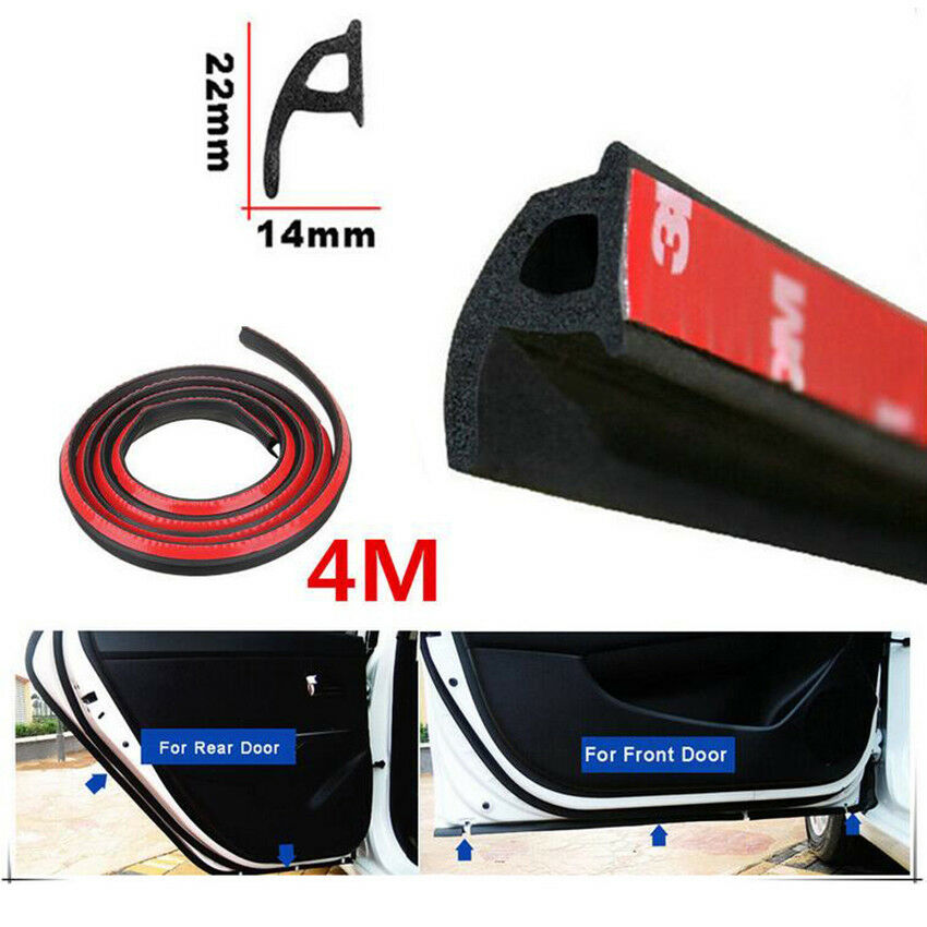 4M P Shape Car Window Door Rubber Seal Weatherstrip Strip Hollow Car Motor Auto