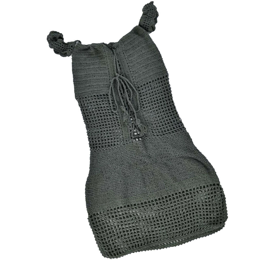 Women's Hollow Crochet Beach Dress Off-Shoulder Bikini Cover Up Dark Green
