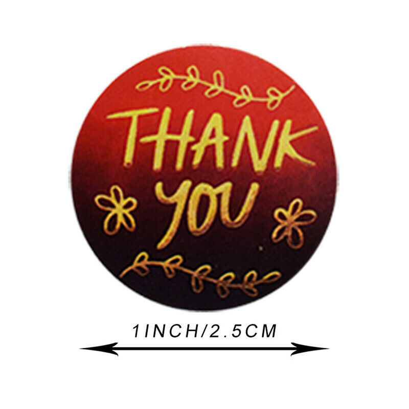 500pcs/roll red thank you stickers scrapbooking for package seal lab.l8