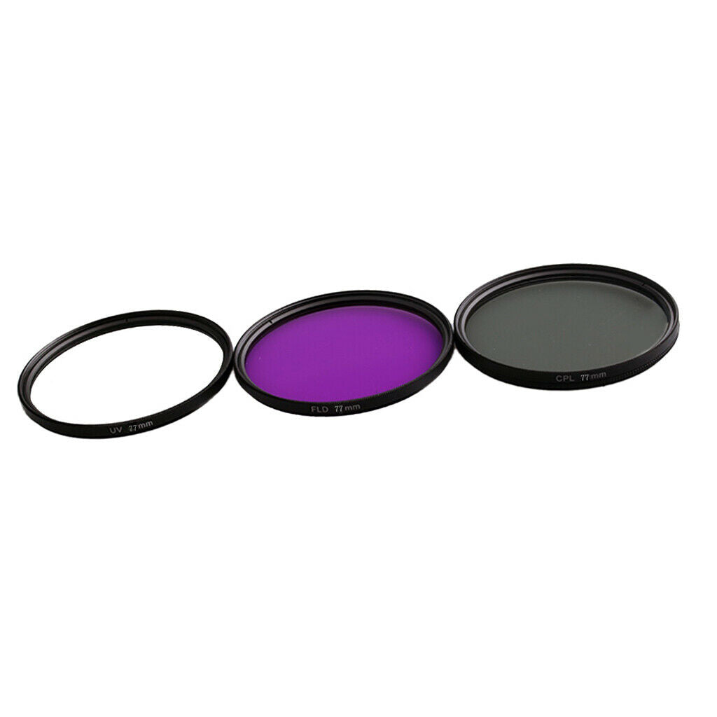 77mm Lens Filter Kits UV CPL FLD Polfilter Filters Set for   DSLR