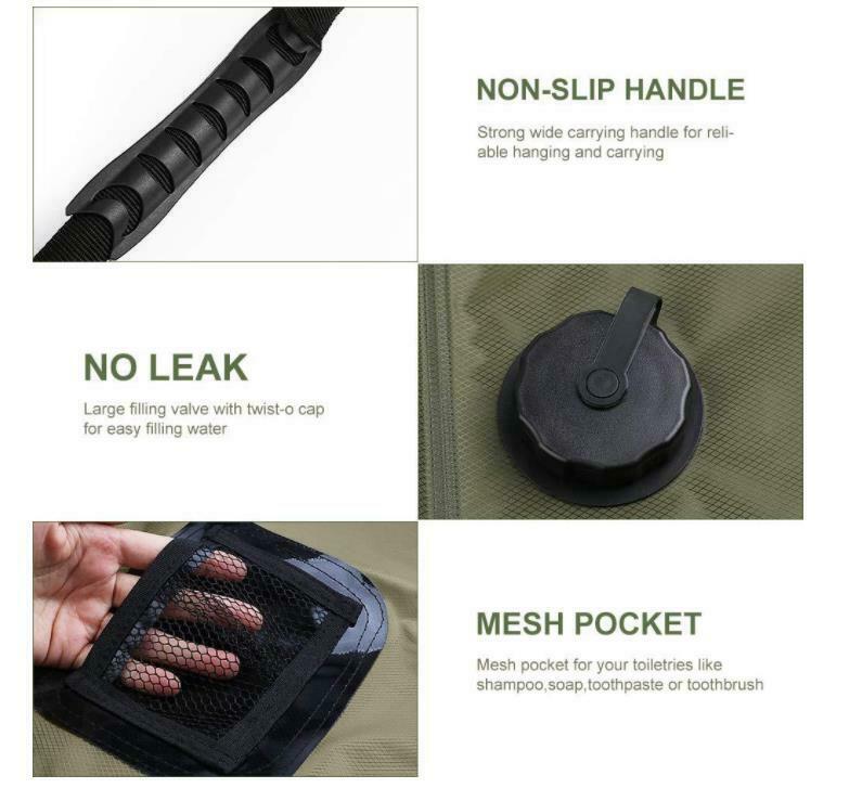 Portable 20L Shower Heating Pipe Bag Solar Water Heater Outdoor Camping Camp