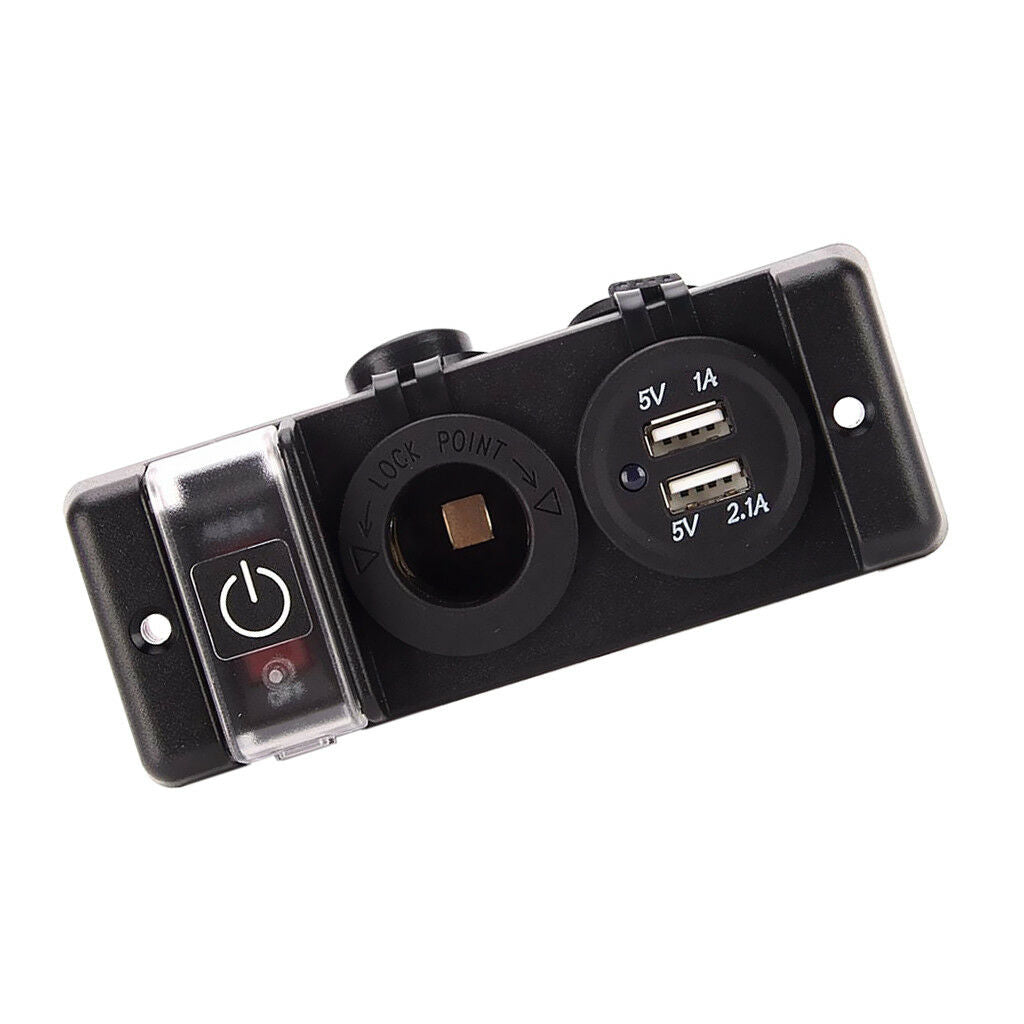 Universal Charging Socket Cigarette Lighter 12V USB for ATV Motorcycle