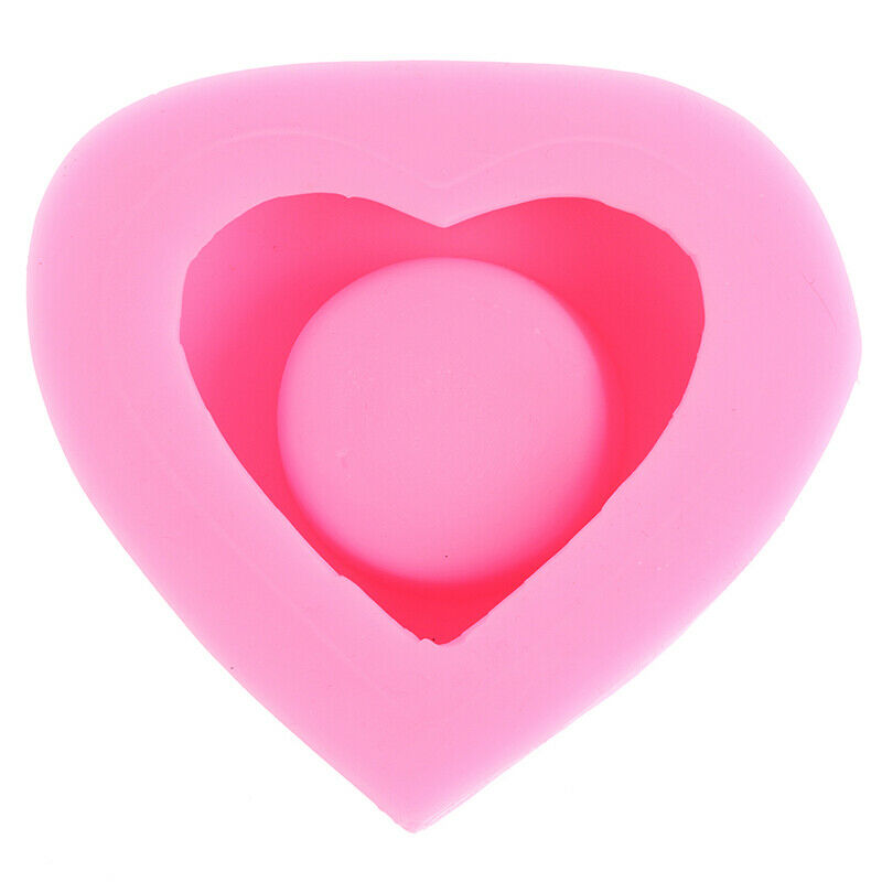 Handmade Diy Candle Mold Candlestick Cement Concrete Heart-shaped Silicone MBDA