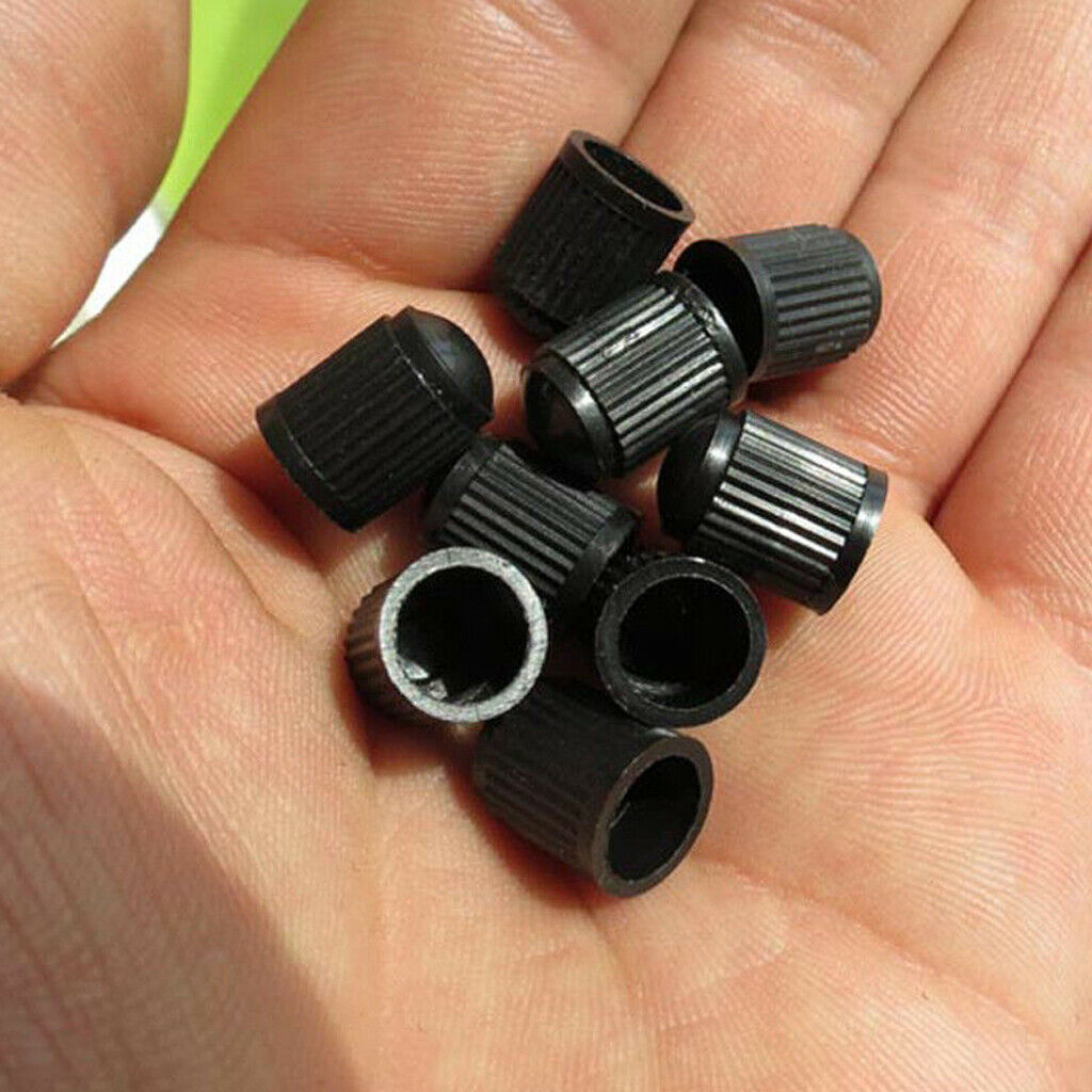 100x Car Truck Bike Tire/Wheel Air Pressure Valve Stem Caps Covers - Black