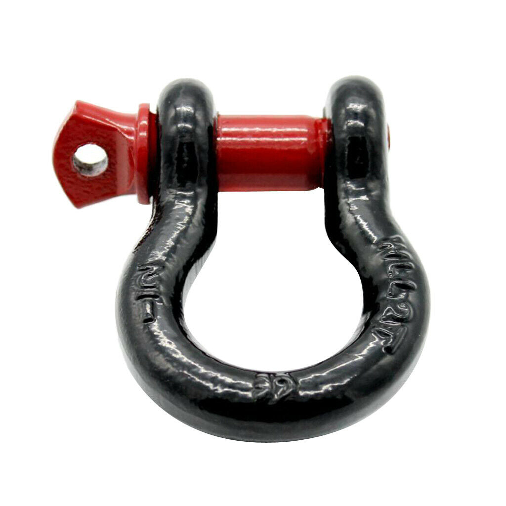 3/4" 2 Ton Univerial Car Tow Trailer Hook D-Rings Bow Shackle Red Black