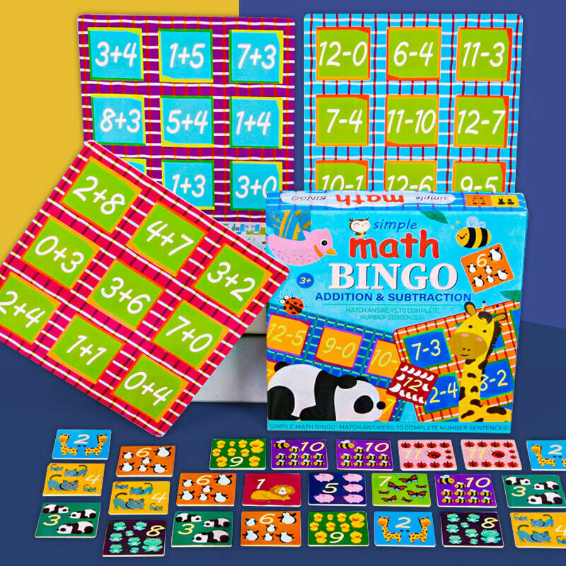 Simple Math bingo game learning education toys for children addition & subtracti