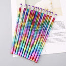 12Pcs Rainbow Pencil Wood Bright Color HB Drawing Painting Pencils Writing Pen