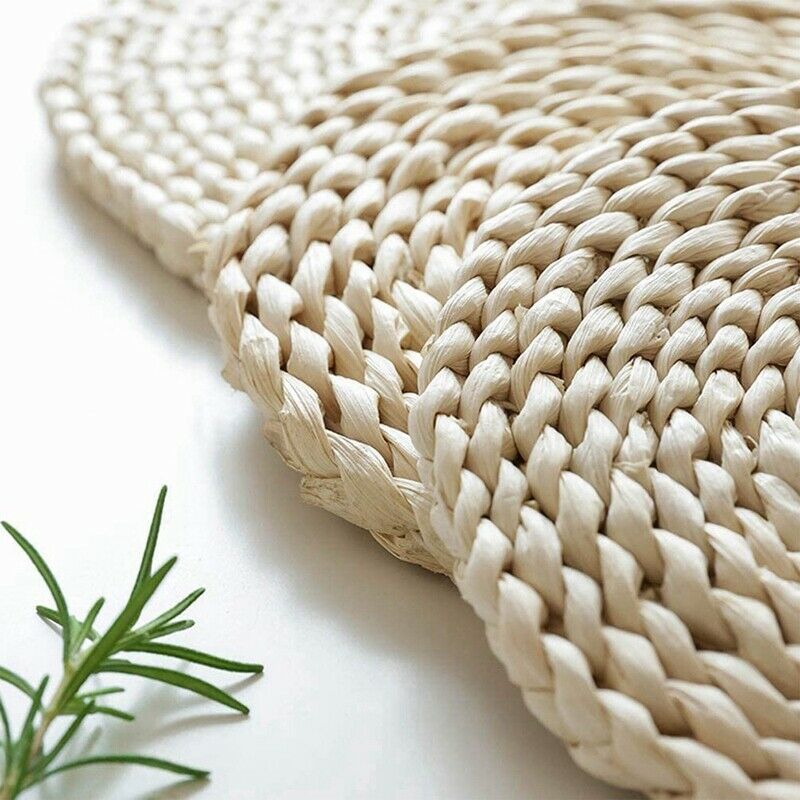 Set of 2 Natural St Woven Place Mats,Table Mats,Anti-Skidding Pad Corn Husk R8K9