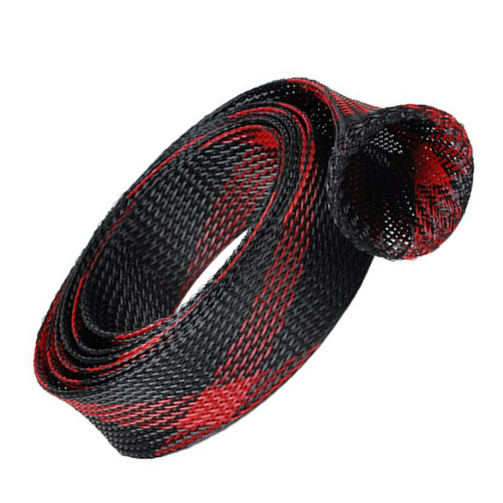 45mm Fishing Rod Expandable Braided Cable Sleeve Protector - Black