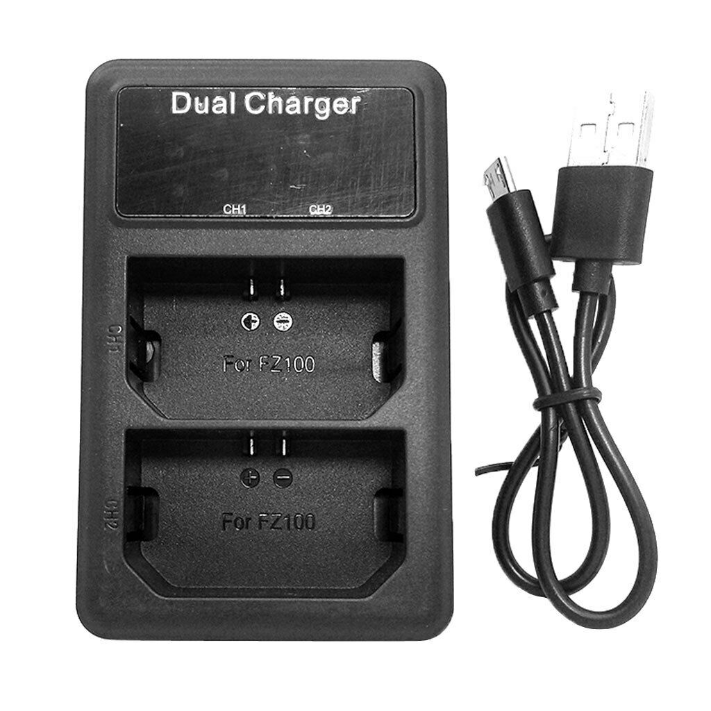 Rapid Dual Slots USB Charging Dock Charger for Sony NP-FZ100 Alpha 9,A9, Alpha