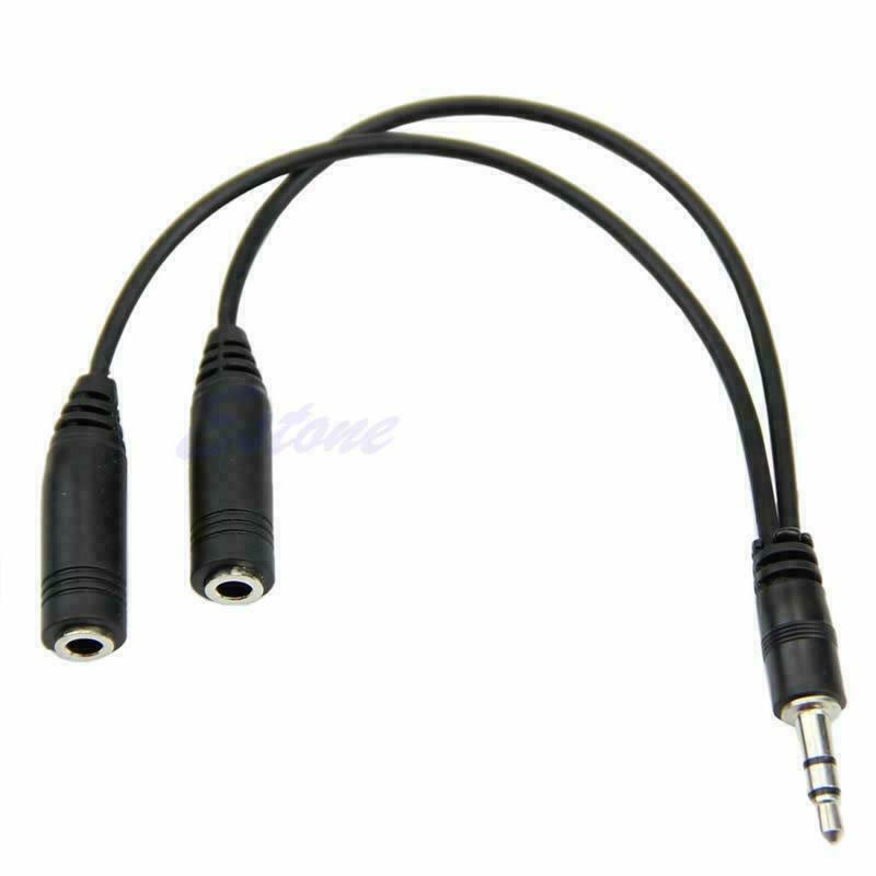 3.5mm 1/8 Male To 2 Dual Female Earphone Headphone Stereo Audio Y Splitter Cable