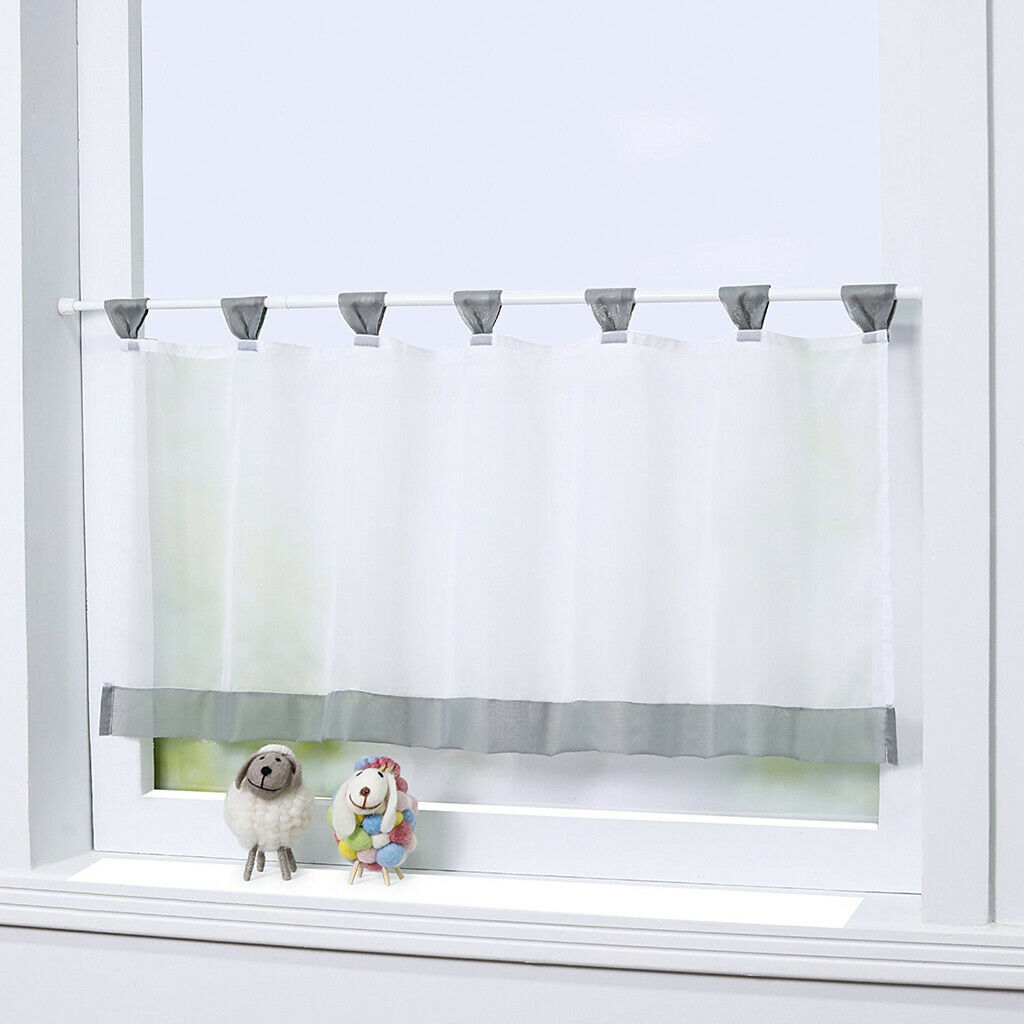 2Pcs Cafe Curtain Window Sheer,Window Valance Drape Voile