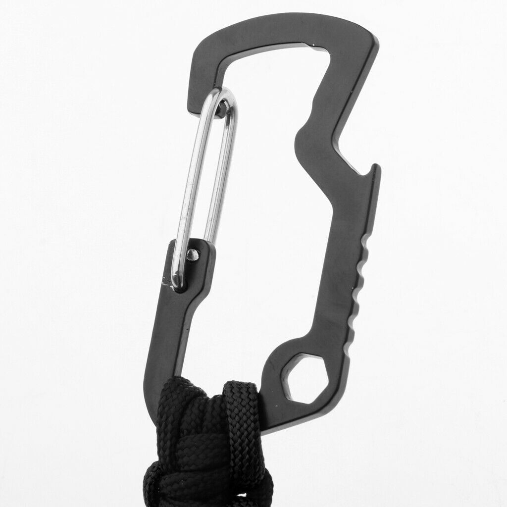 3pcs Zinc Alloy Outdoor Paracord Keychain Belt Clip Keyring Camping Hunting