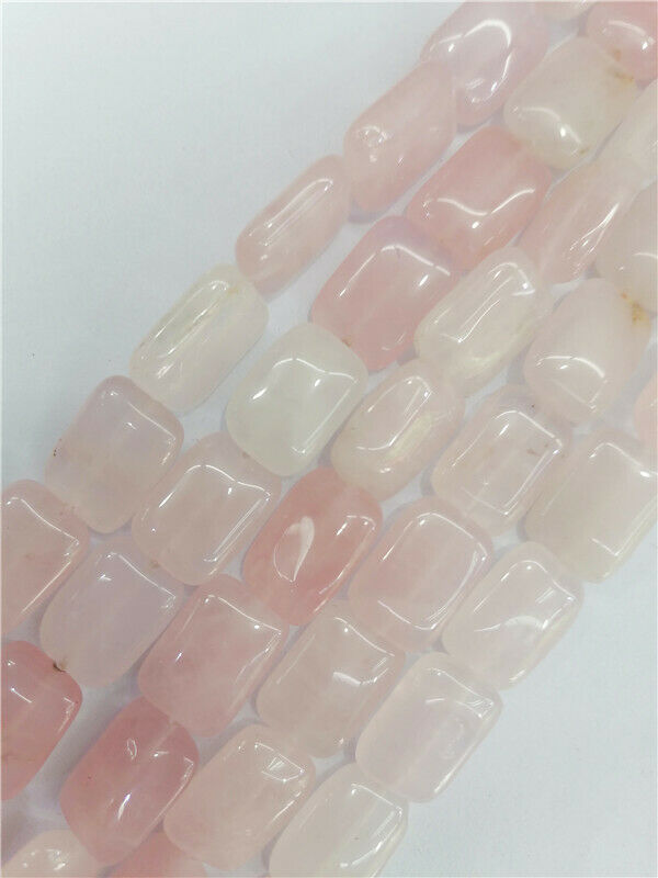 1 Strand 18x13x6mm Natural Rose Quartz Rectangle Spacer Loose Beads 15.5" HH8800