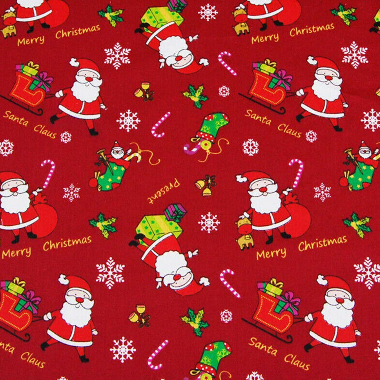 Christmas Series 25*25cm Handmade Cotton Cloth Fabric Patchwork DIY Sewing Craft
