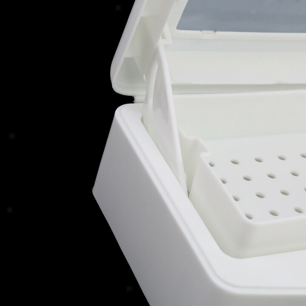 White Nail Art Tool Clean Sterilizing Tray Box Implement Sterilizer Case