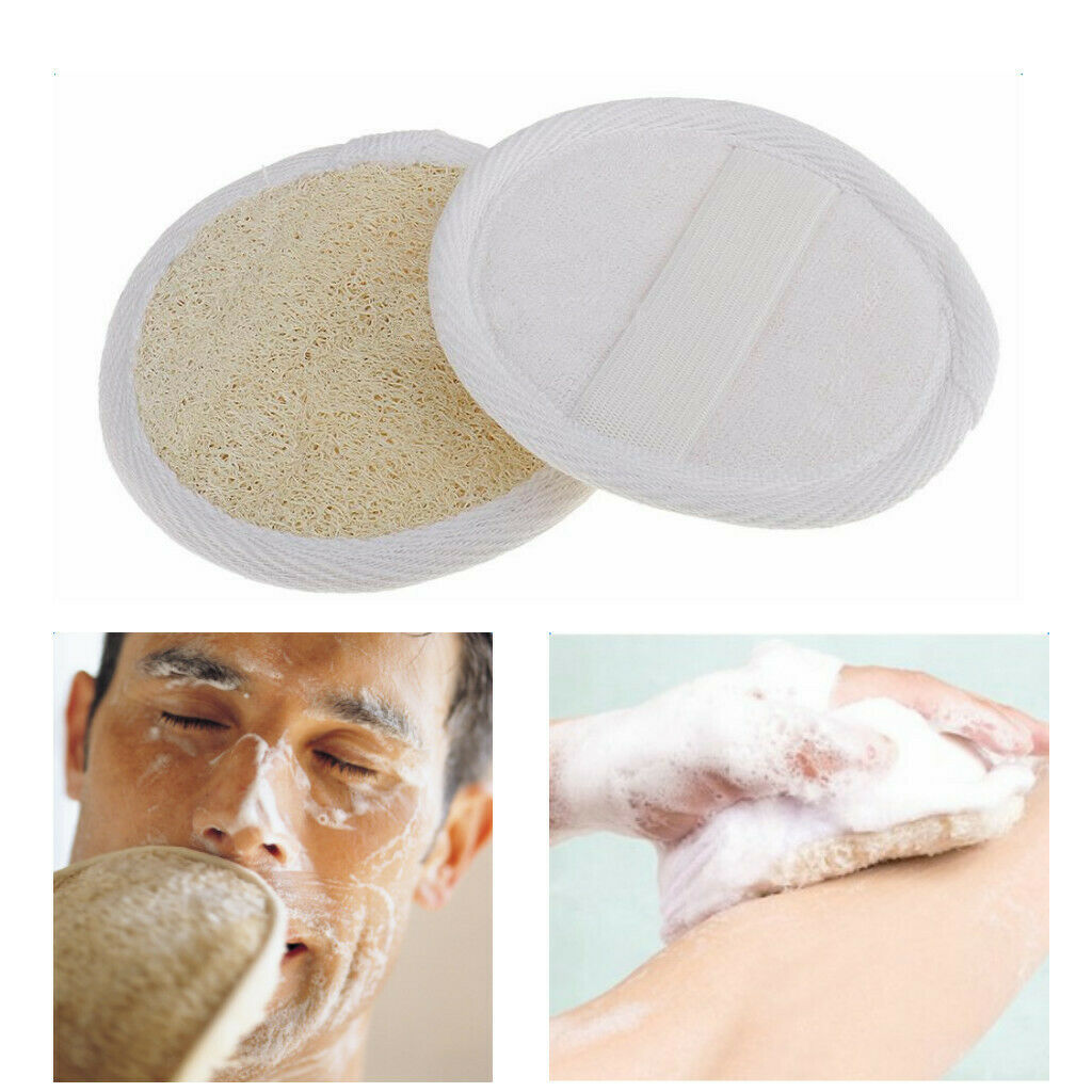 2x Natural Loofah Luffa Sponge Face Body Exfoliators Scrubber Cleansing Pads