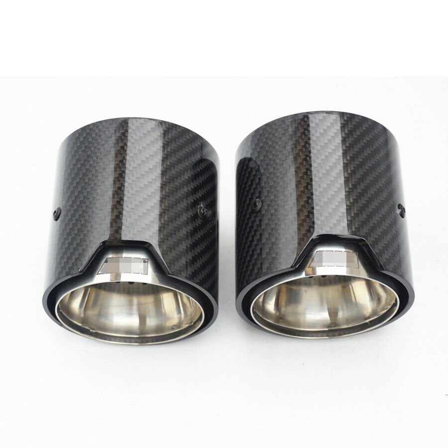 1PC 73mm In 93mm Out Glossy Carbon Fiber Exhaust Tip For BMW M2 M3 F80 M4 M5 M6