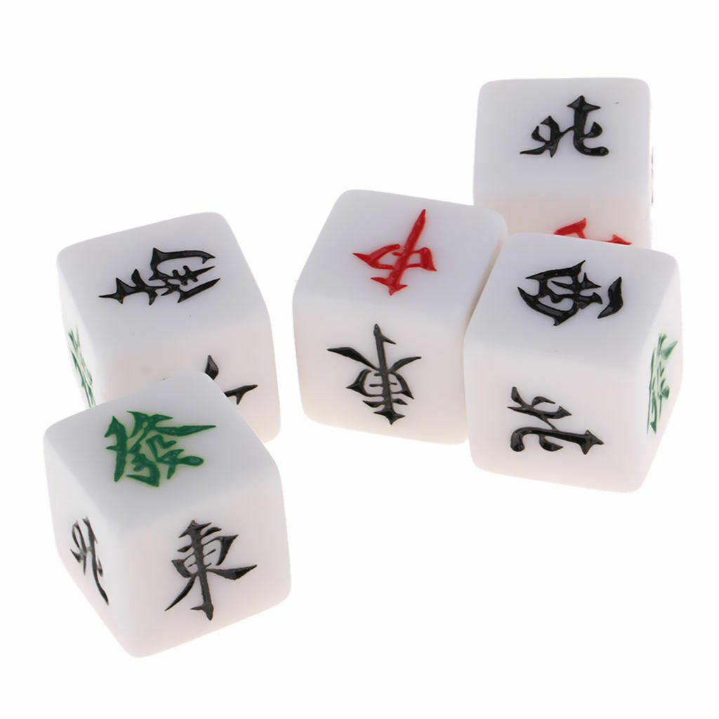 5 Pieces Traditional Board Game Casino Mahjong Dices Set Travel Board Games