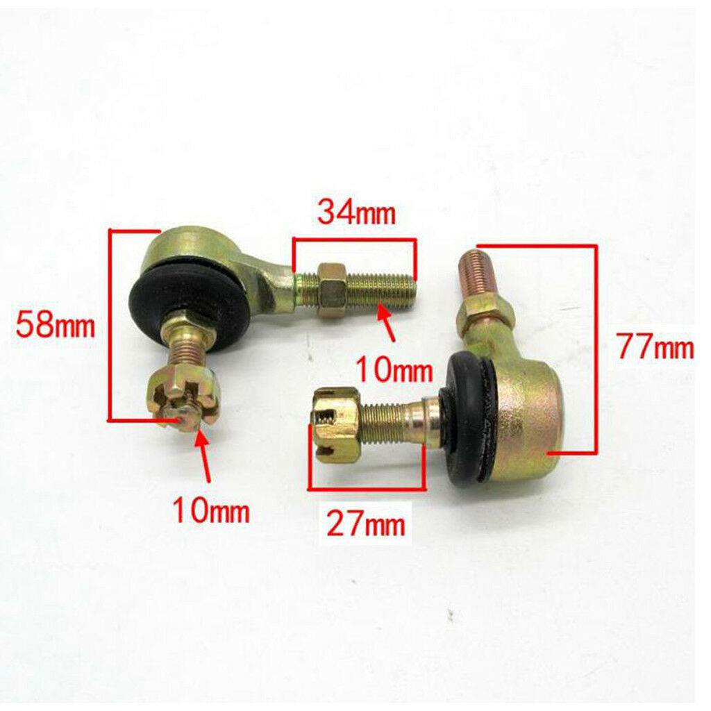 Pair M10 10mm Tie Rod Ball Joint 110cc 125cc ATV Quad 4-Wheeler Dirt Bike