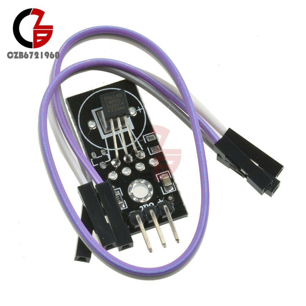 DS18B20 Temperature Sensor Board 5V Digital Signal Output Module w/ Dupont Line
