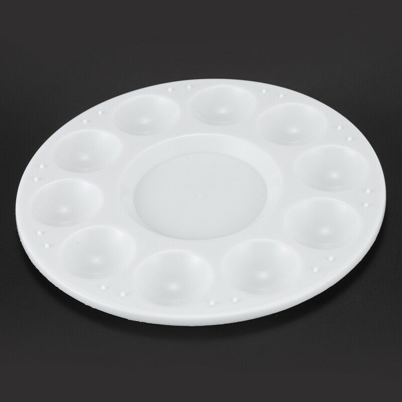 White 11-well Round Paint Palettes Artist Pallette J5D3D3