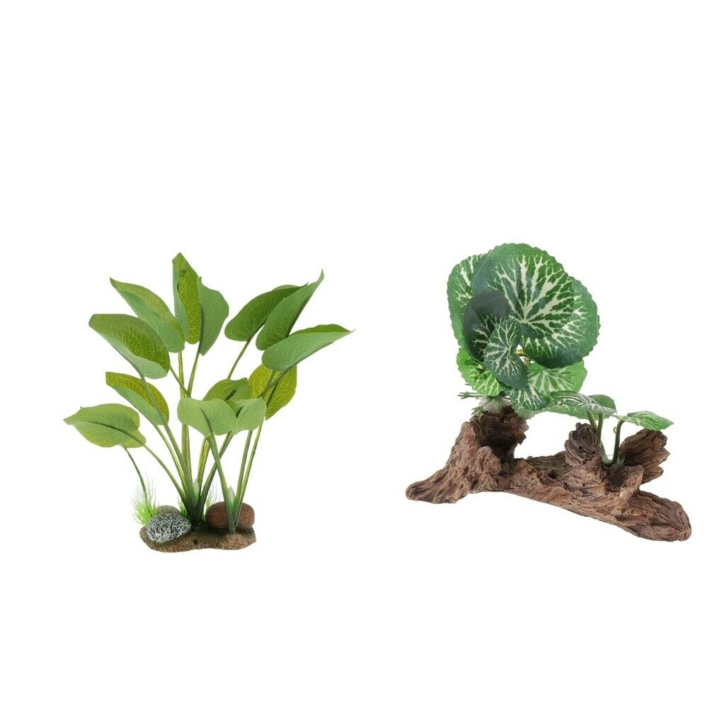 2x Reptile Grass Plants Underwater Plants For Reptile Lizards Fish Tank