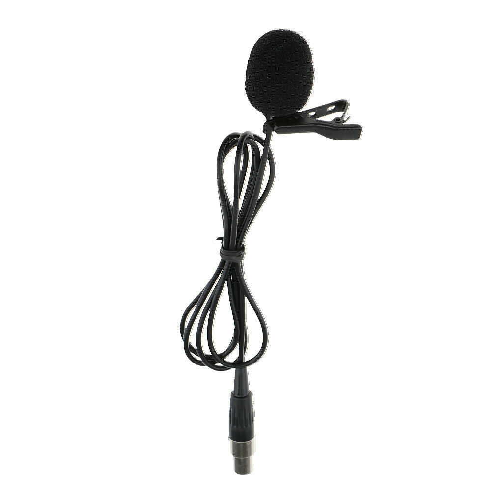 2x Wired Lavalier Microphone Mic with Clip 3 Pin XLR 3.3ft Tie Clip-on