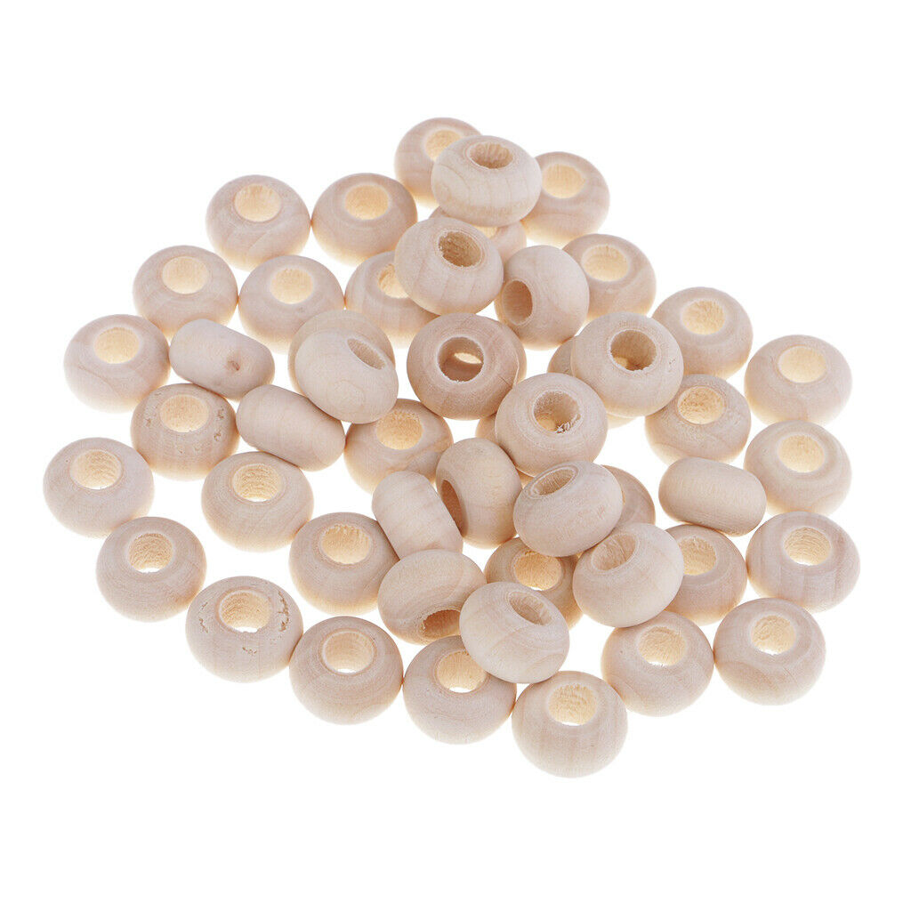 100 Pieces 14x8mm Unfinished Natural Color Abacus Wood Spacer Beads