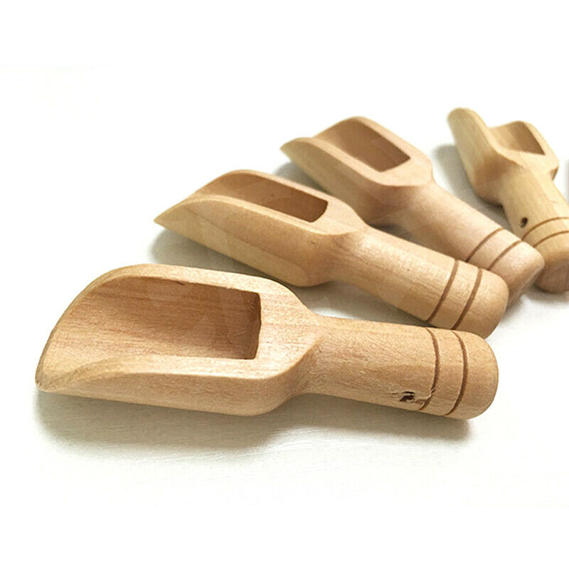 Mini Wooden Scoops Bath Salt Spoon Candy Flour Spoon Scoops Kitchen Utens.l8