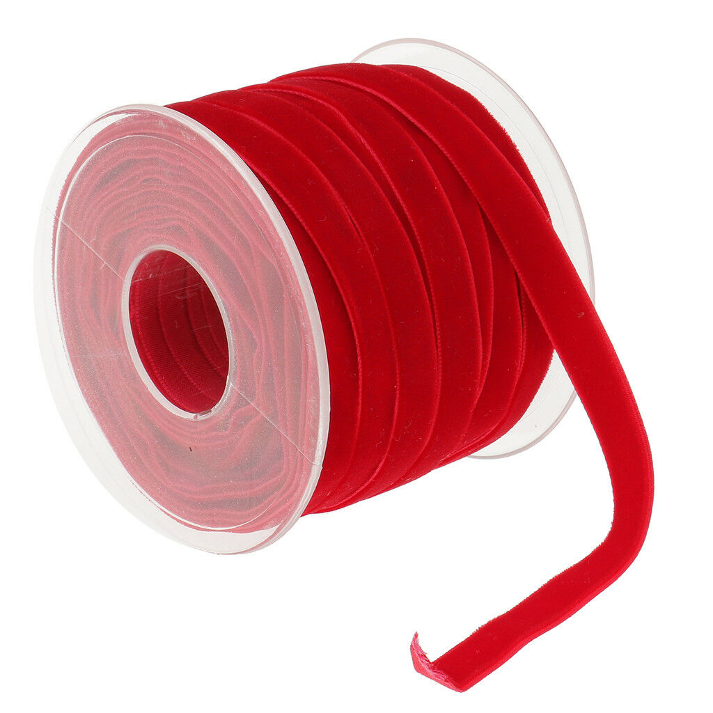 2x 20 Yard 10mm Velvet Ribbon Roll Trimming Sewing DIY Decor For Craft Red