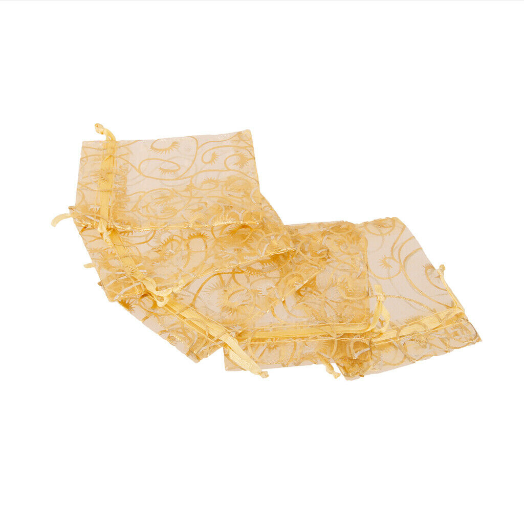 100 Wedding Party Favour Gift Organza Bags Jewellery Pouches Champagne 7x9cm