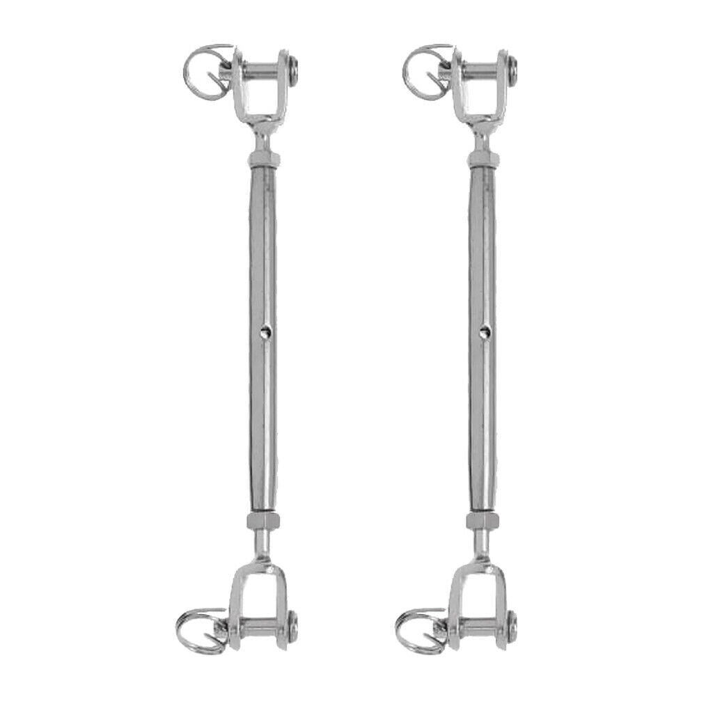 1 Pair Stainless Steel Closed Body Jaw Fork Rigging Screw for Boat Yacht M5