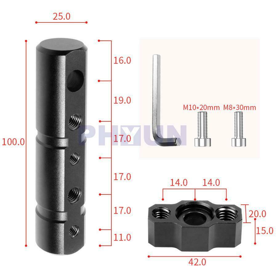 1pc Black 25mm Motorcycle Headlight Pipe Expand Bracket Fog Light Holder Clamp
