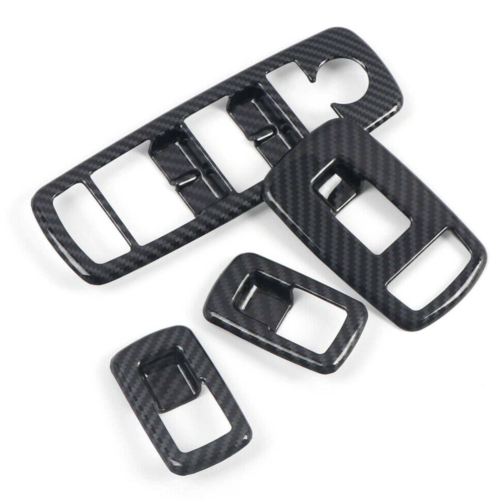 2019 2020 for Dodge Ram 1500 ABS Carbon Window Switch Button Lifter Cover Trim