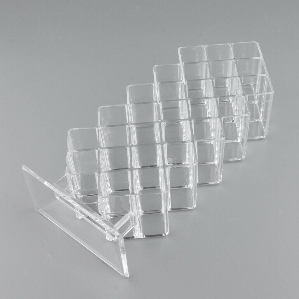 28-cells Empty Lipstick Holder Display Stand Makeup Cosmetic Organizer Clear