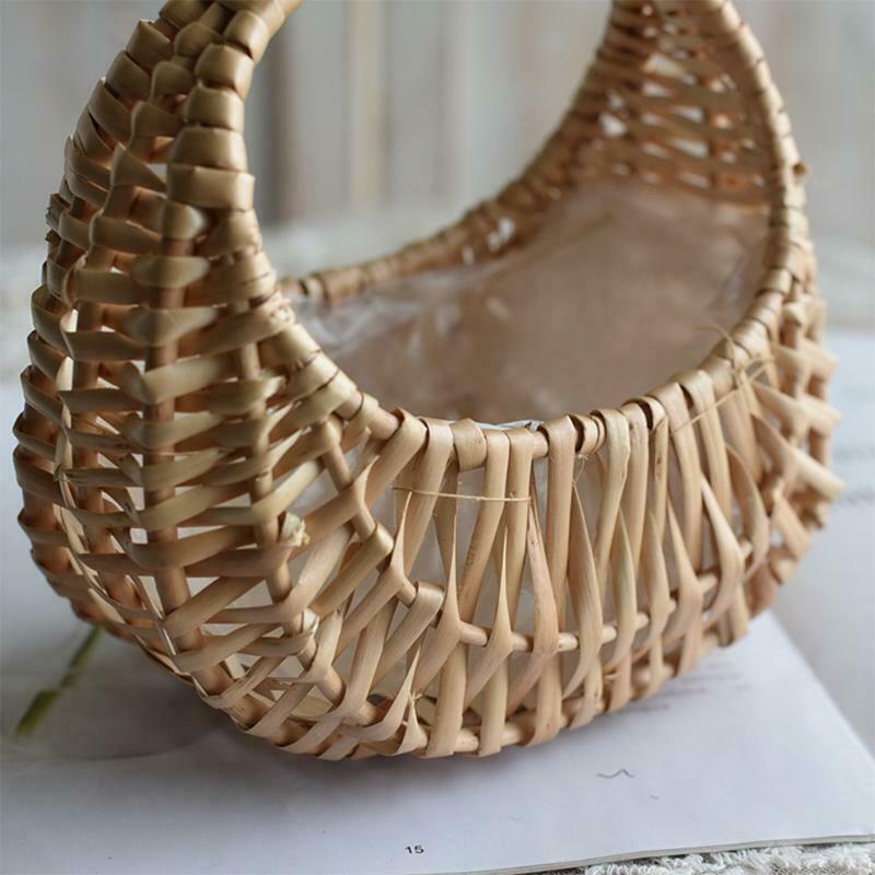 Fashion Portable Flower Arrangement Basket Weaving Bag Rattan Willow Manual