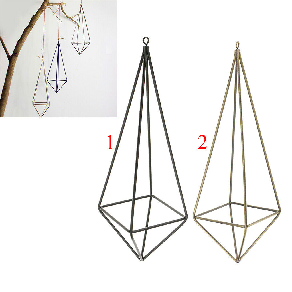 Metal 26cm Hanging Tillandsia Air Plant Rack Holder Garden Flower Pot Black