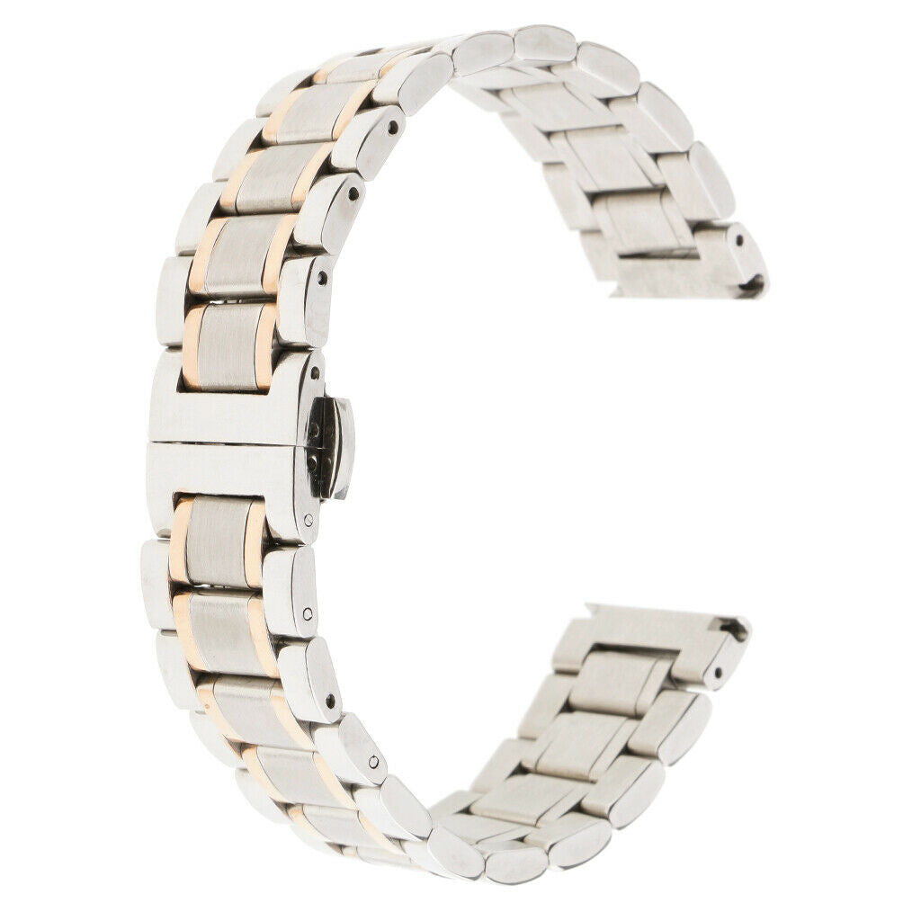 Butterfly Deployment Clasp Stainless Steel Watch Band Strap Bracelet  20mm