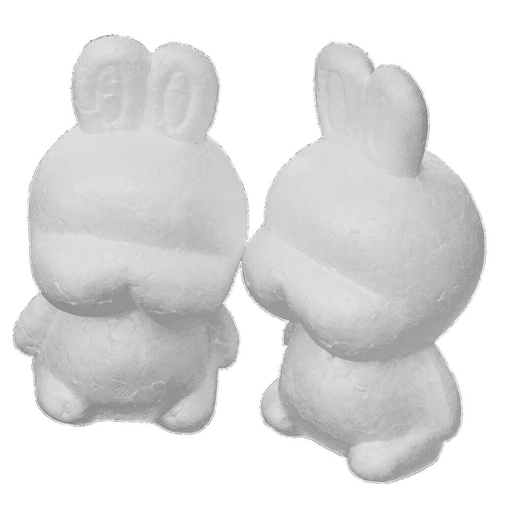 2pcs Craft Foam Rabbit - Bunny-Shaped Polystyrene Foam for Arts and Craft Use -