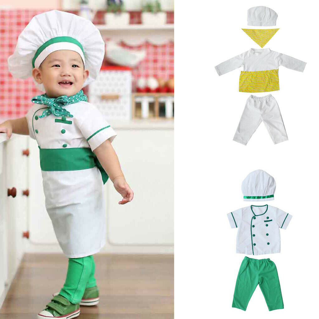 Baby Newborn Kid Little Chef Photography Prop Outfit Costume Dressup Yellow