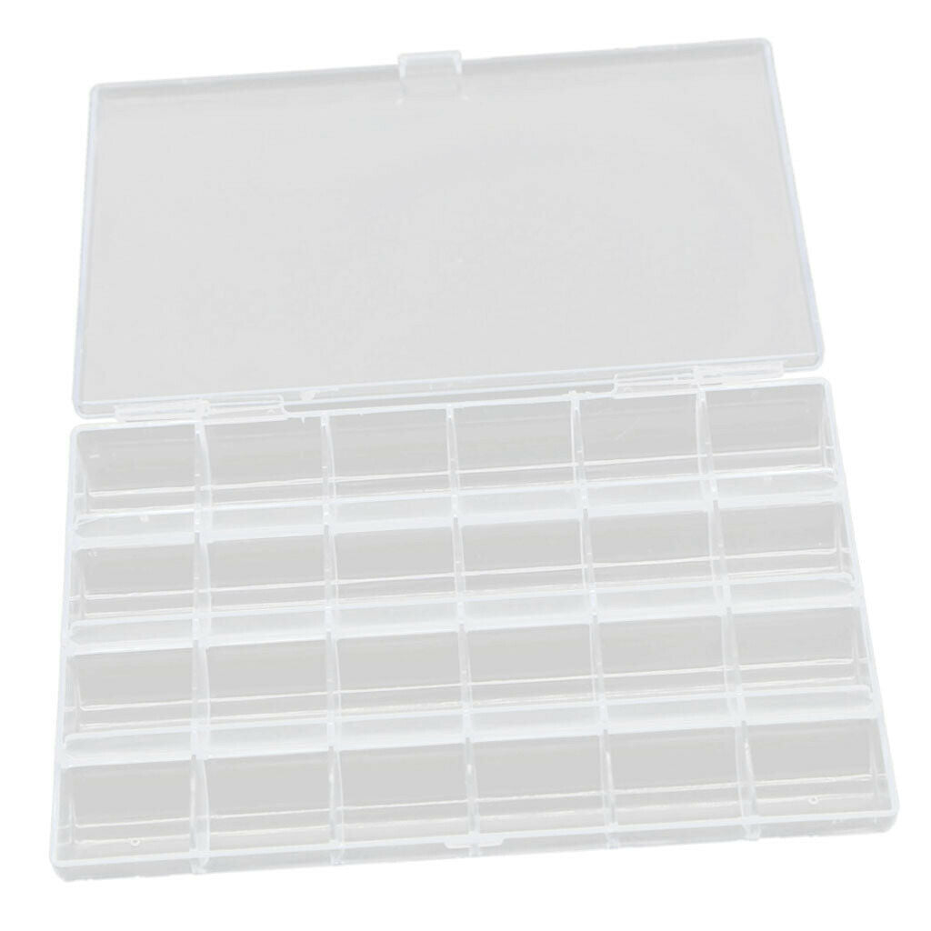 24 Grids Case Storage Display Box Clear for Ring Jewelry Beads Trinkets