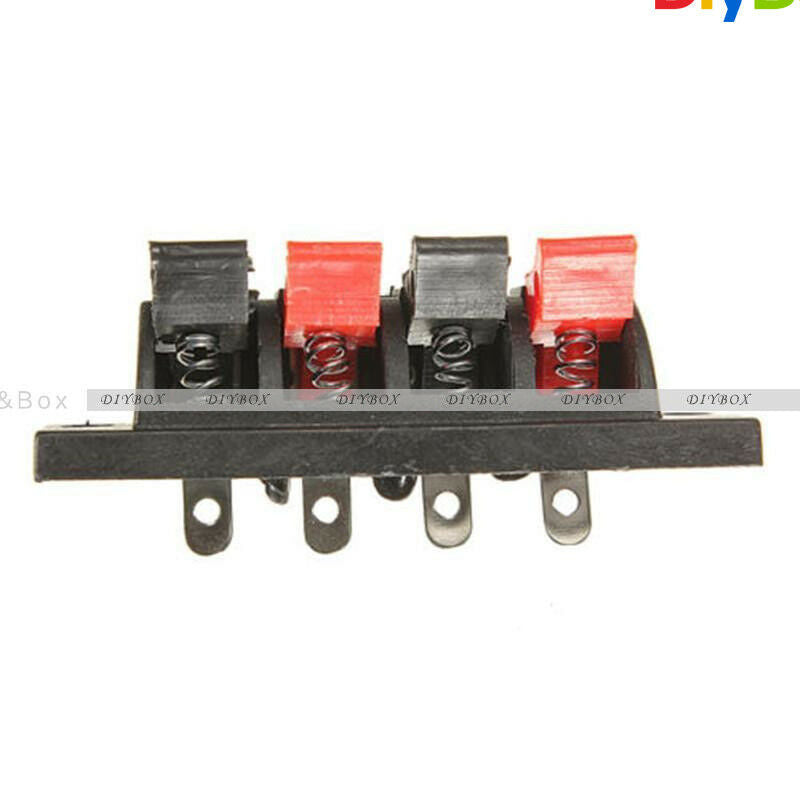 4 Way Push Release Connector Plate Stereo Speaker Terminal Strip Block