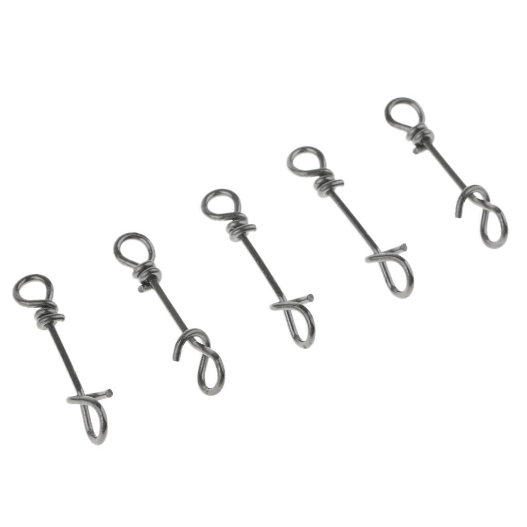 100pcs Powerful Fishing Fastach Clips Flexible Stainless Steel Connectors Snap