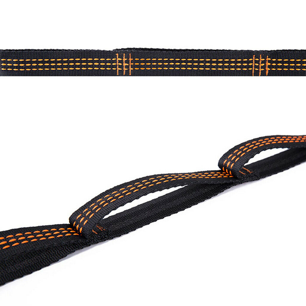 Hammock Bed Rope Tree Strap Strong Hanging Outdoor Camping Tool Hooks Orange