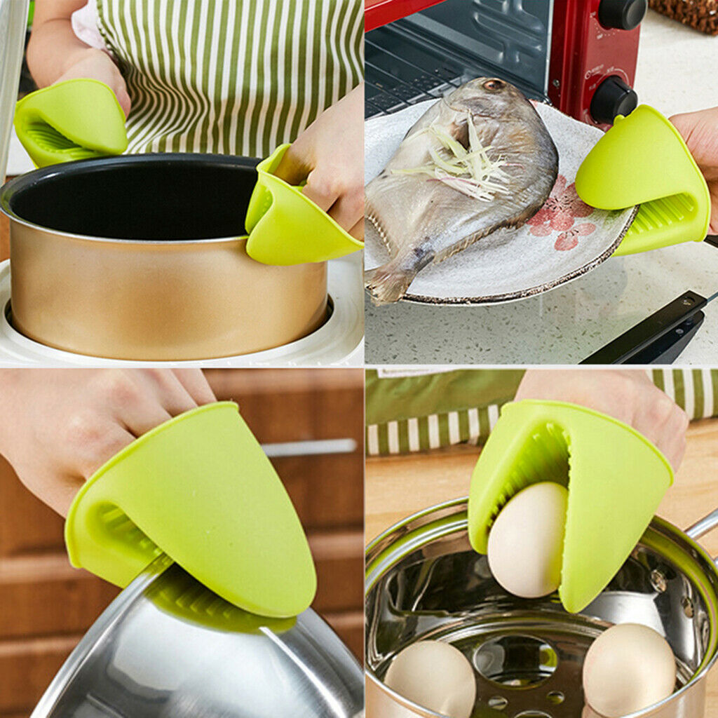 2 Pairs Insulation Silicone Gloves Non slip Oven Mitt Potholder Protector