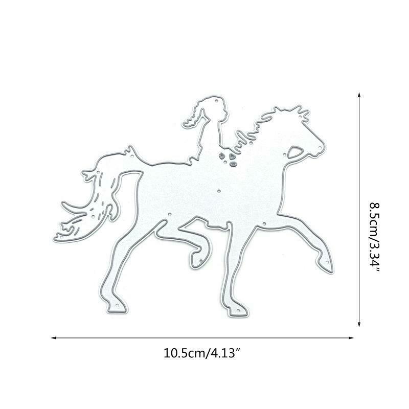 Girl Horse Metal Cutting Dies Stencil Scrapbooking DIY Album Stamp Paper craft