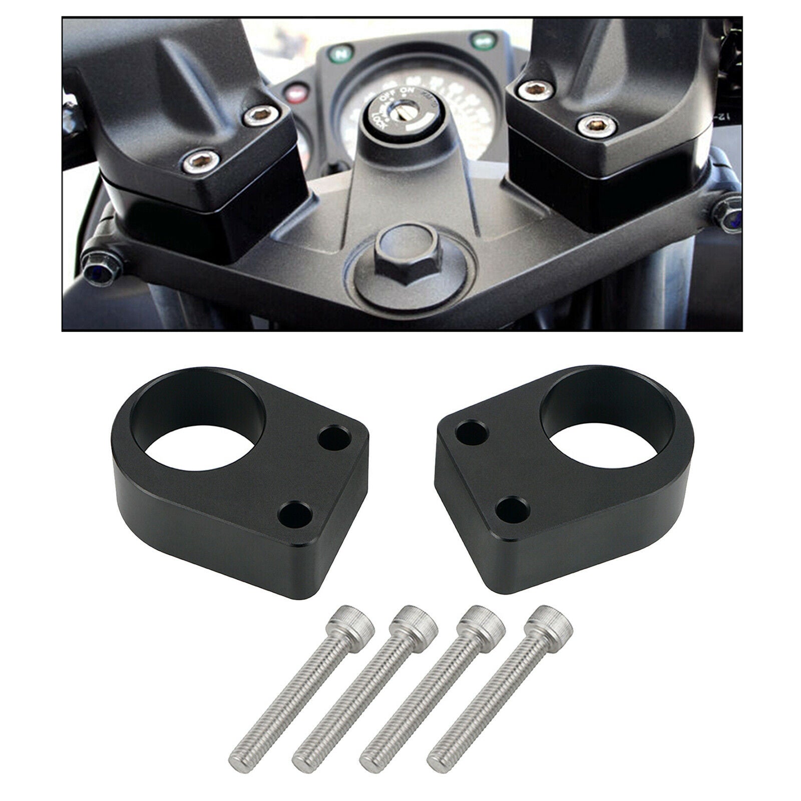 Motorcycle Handlebar Riser Clamp for Kawasaki Ninja EX250 300 2008-2019