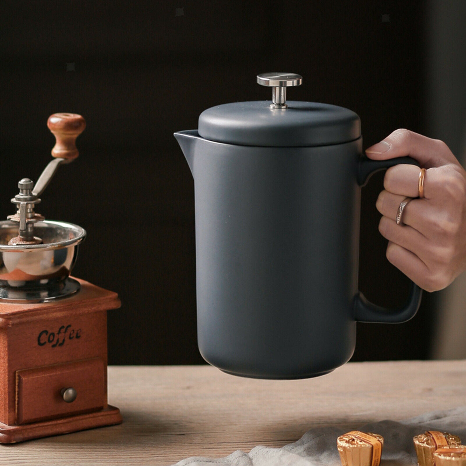 French Press Coffee Maker for Good Coffee and Tea Office Camping Rust-Free