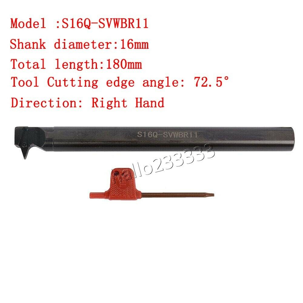 S16Q-SVXCR11 (16×180mm)Lathe Internal Turning Tool Holder Boring Bar For VBMT11